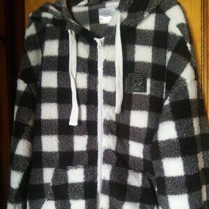 Ivory Ella plaid sherpa jacket